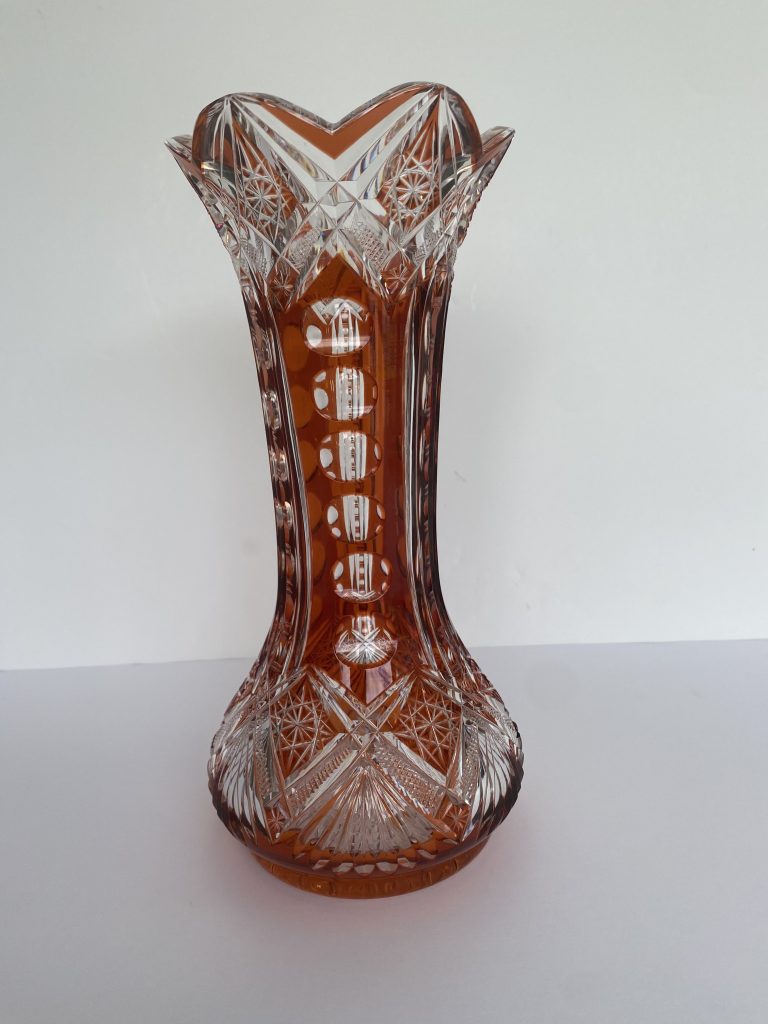 Vase H. Fouarge, orange, Val Saint Lambert