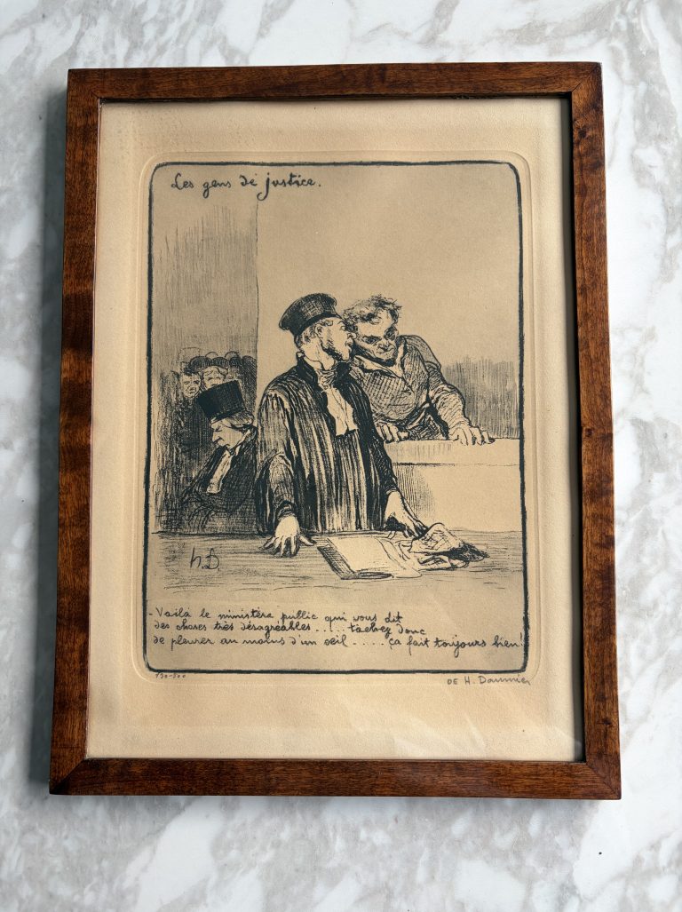 Lithogravure satirique d’Honoré Daumier (1808-1879) sur “Les Gens de Justice”, Planche 21